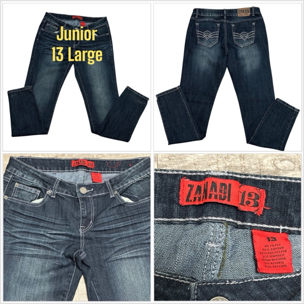 ZANADI 13 Regular 32 x 32 Pants Jeans Dark Navy Blue Denim Straight Stretch